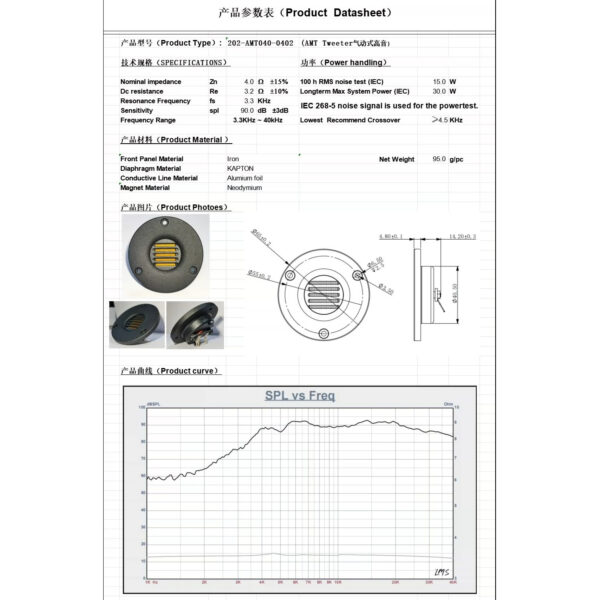 Air Motion Tweeter Speaker Ribbon Treble Planar transducer